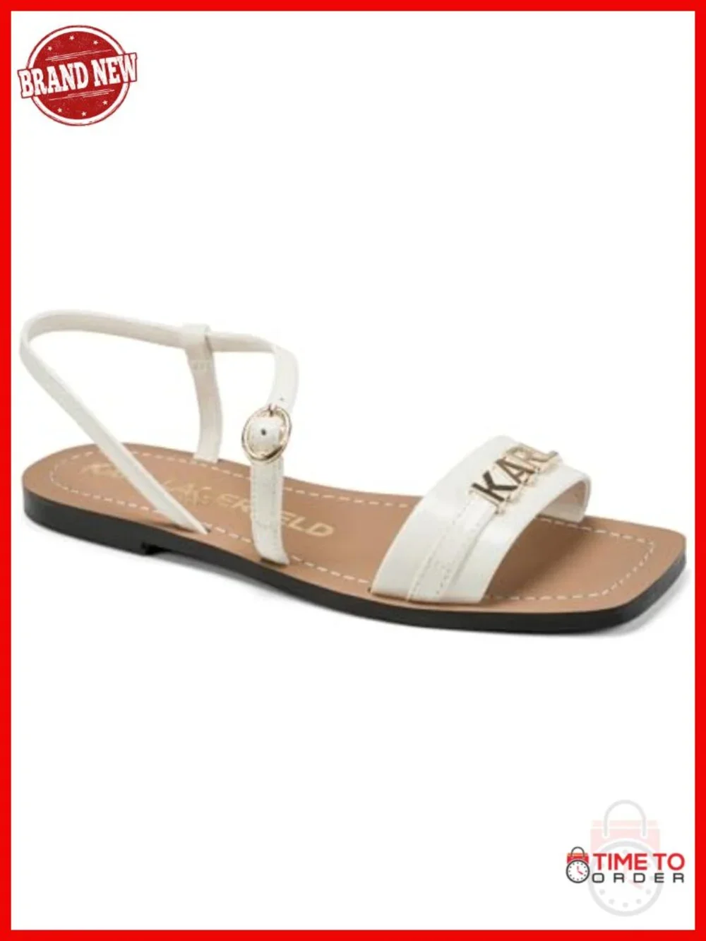Women's Flat Strappy Sandal With Logo